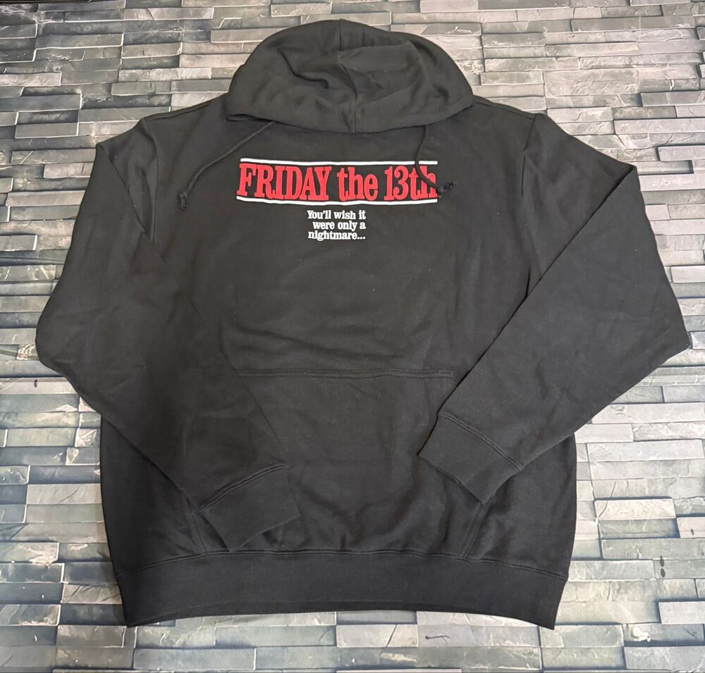 FRIDAY THE 13th BLACK HORROR HOODIE W/ BACK HIT